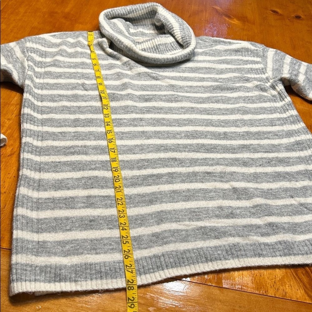 Loft Nautical Preppy Cottagecore Striped Cowl Neck Sweater Long Sleeve Knit - Picture 4 of 9